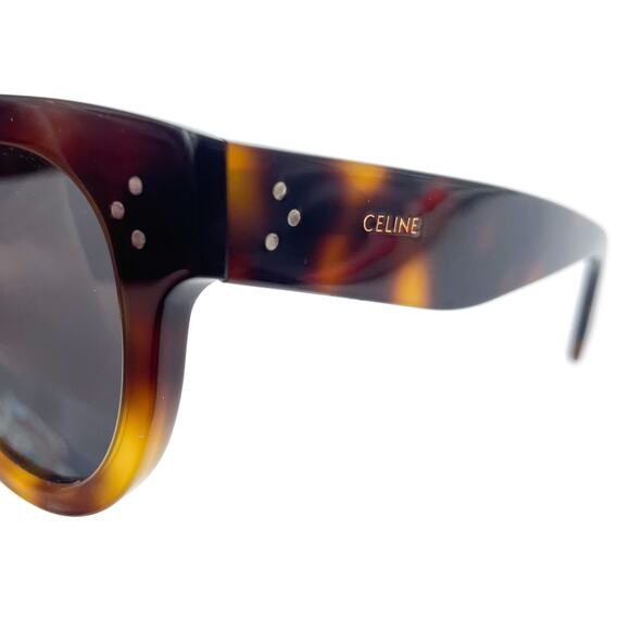 Celine Tortoise Shell Sunglasses Round Havana Gray Acetate Frame CL4003IN - Picture 8 of 11